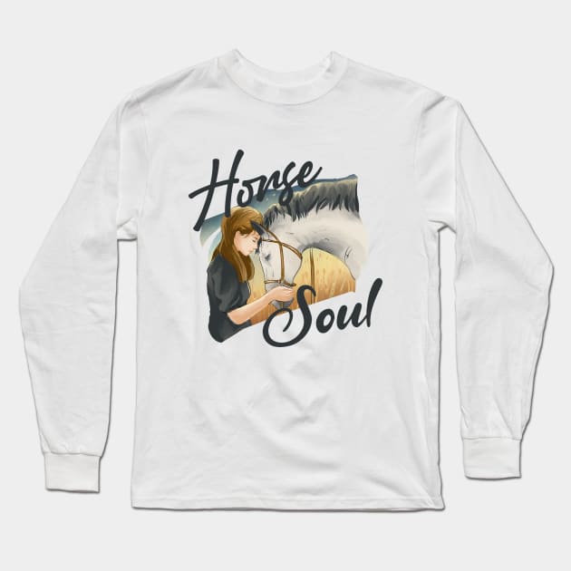 horse girl Long Sleeve T-Shirt by ArtRoute02